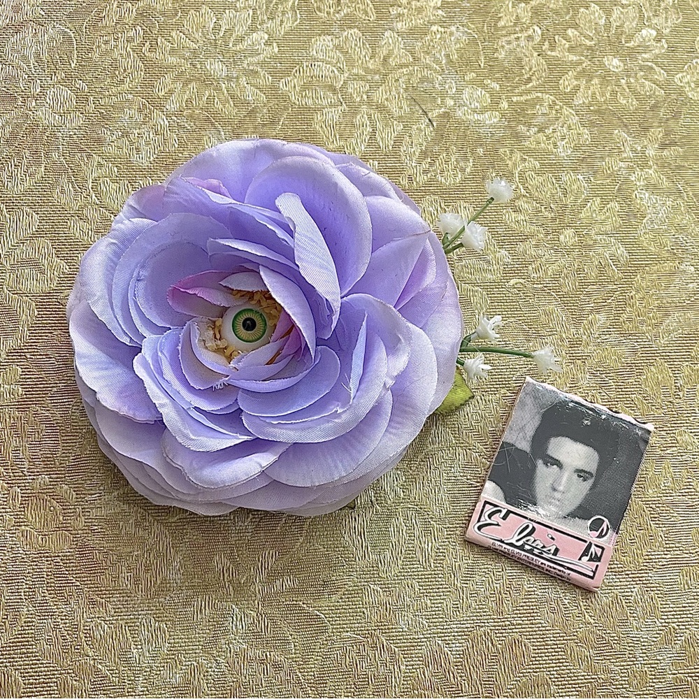Misfortune Galore Lavender Purple Hair Flower Rockabilly Pinup Psychobilly Goth